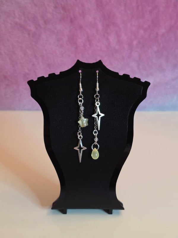 Cloudy Yellow Star Earrings