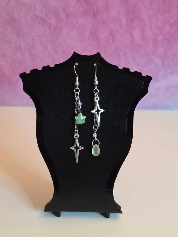Green Star Earrings