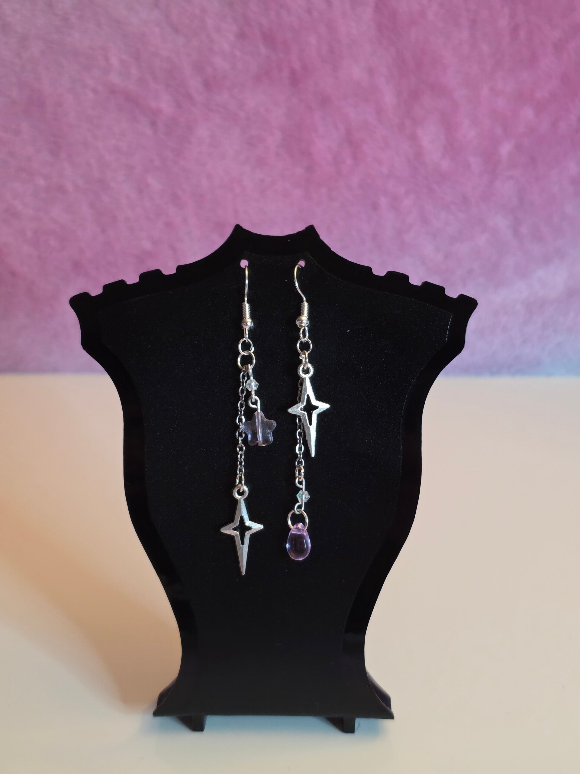 Light Purple Star Earrings