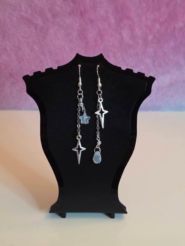 Cloudy Blue Star Earrings