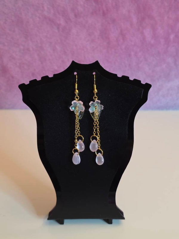 Pink Flower Earrings