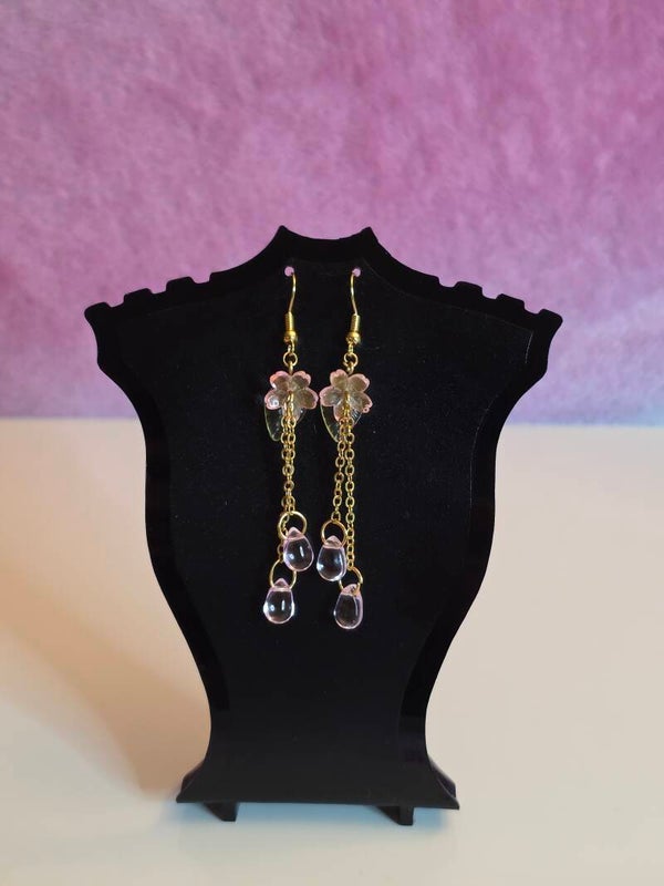 Pink Flower Earrings