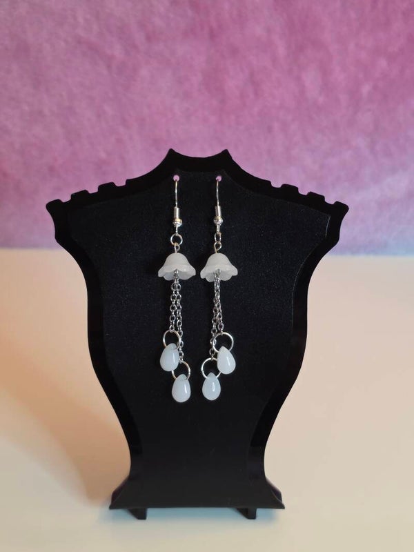 White Jellyfish Earrings