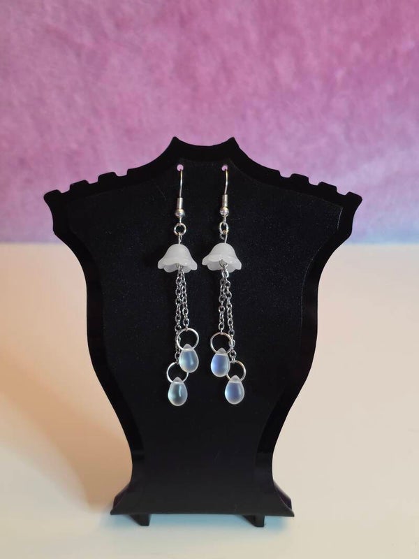 White Jellyfish Earrings