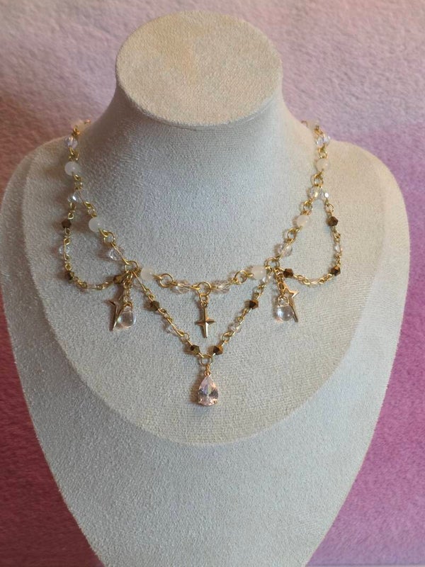 Gold and White Necklace
