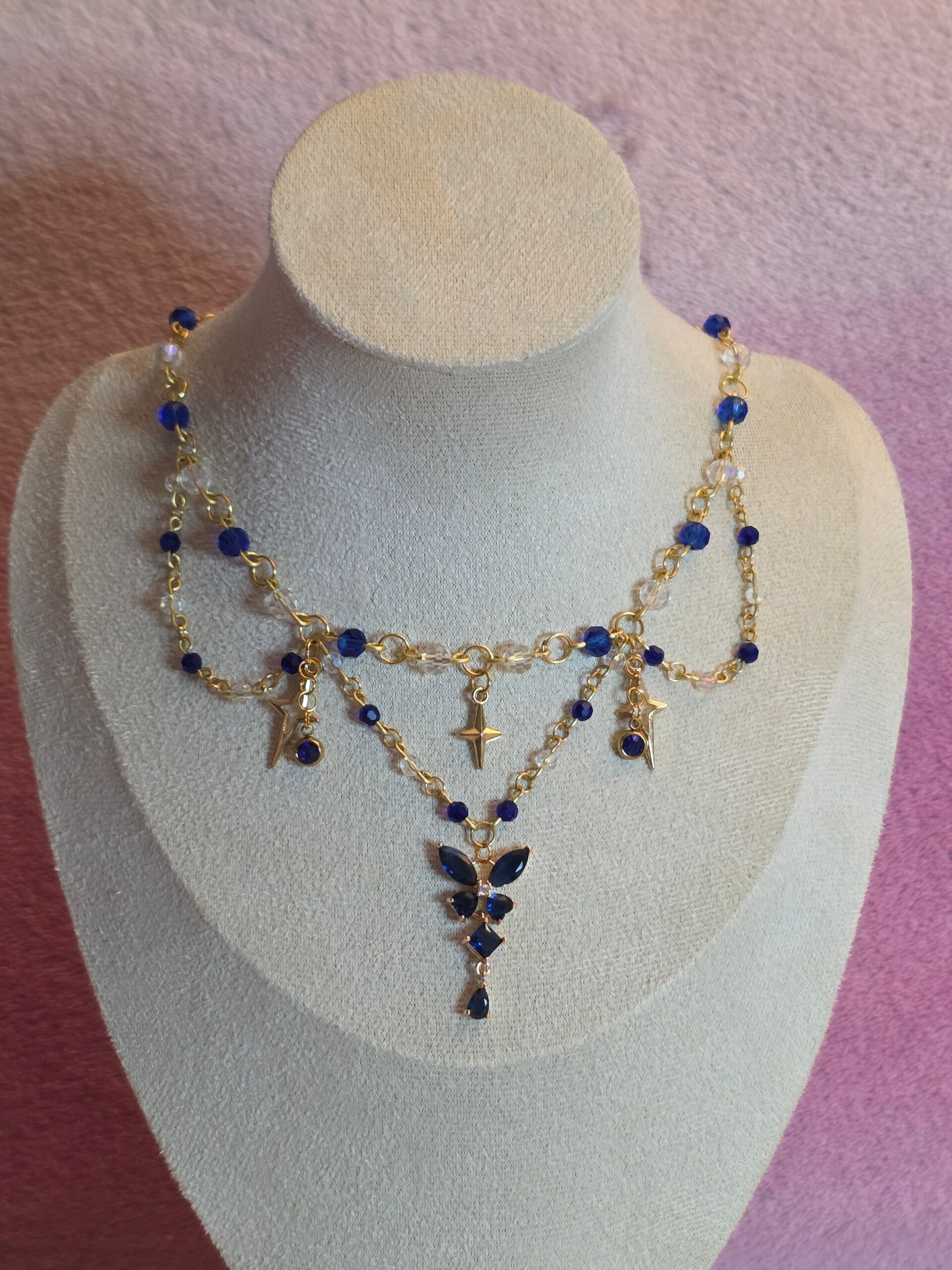 Gold and Blue Necklace
