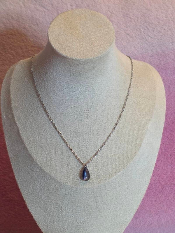 Dark Blue and Gold Charm Necklace