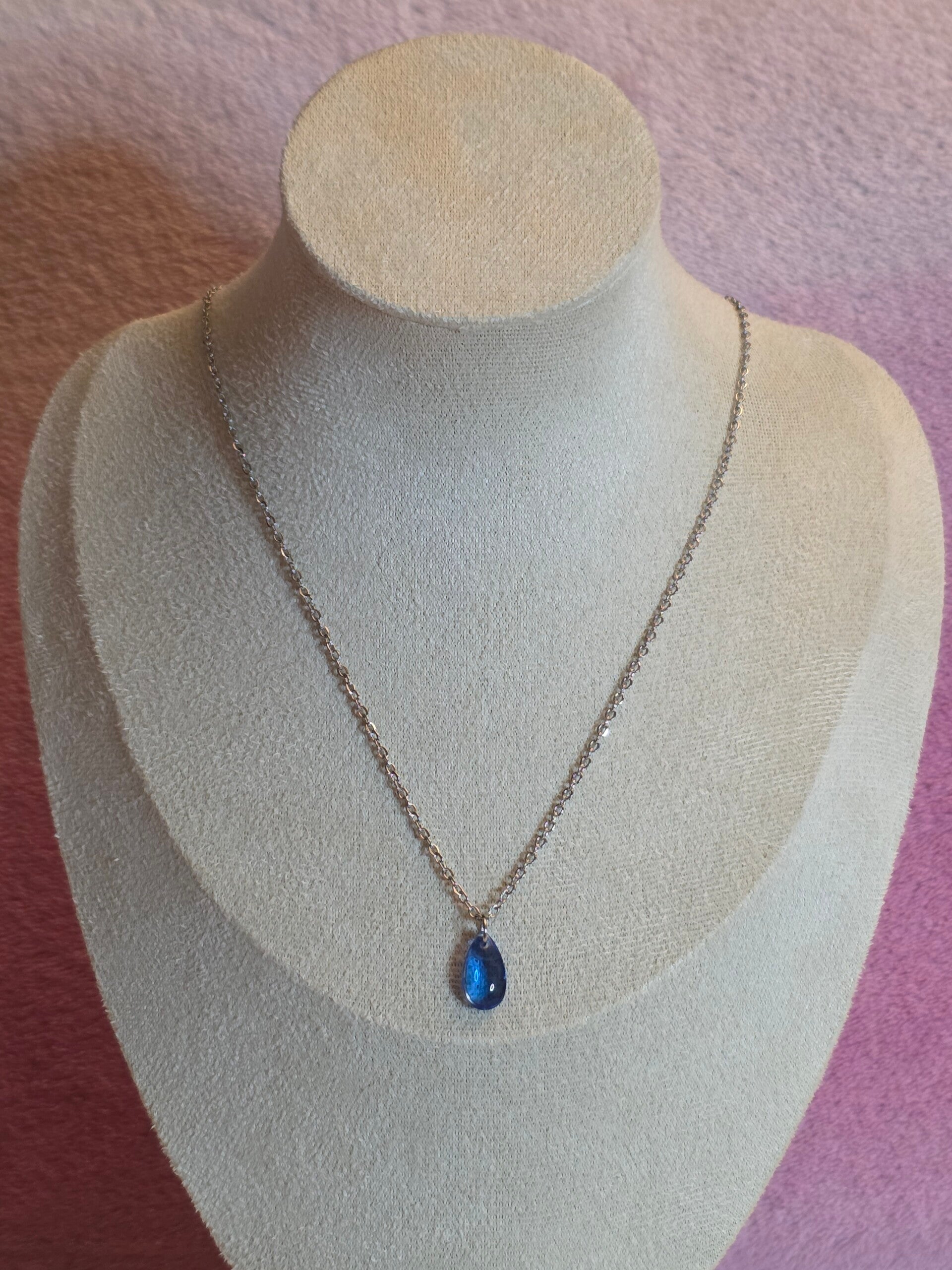 Dark Blue Charm Necklace