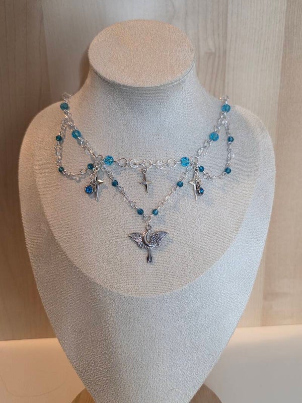Silver and Blue Necklace