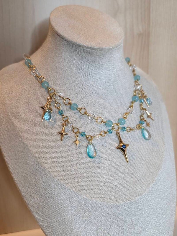 Gold and Blue Necklace
