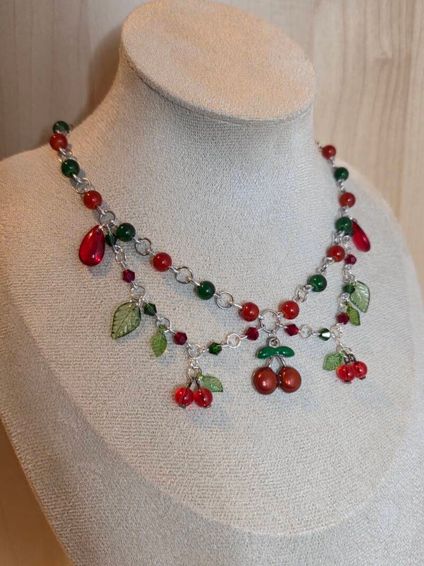 Silver Cherry Necklace