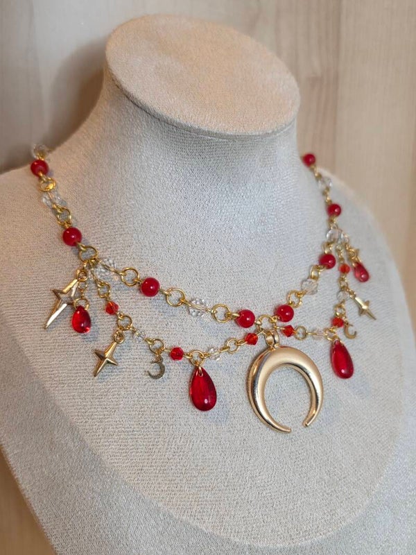 Gold and Red Necklace