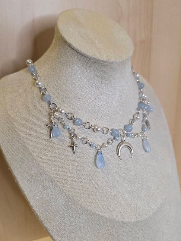 Silver and Blue Necklace