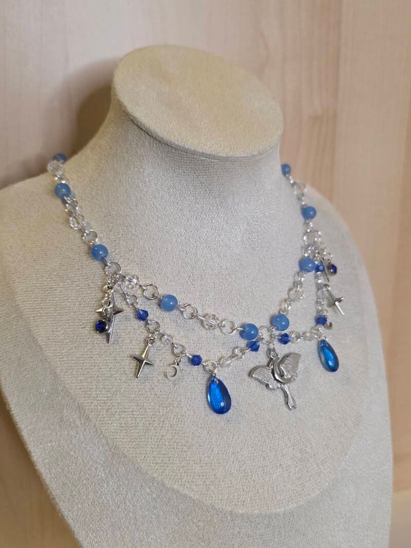 Silver and Blue Necklace