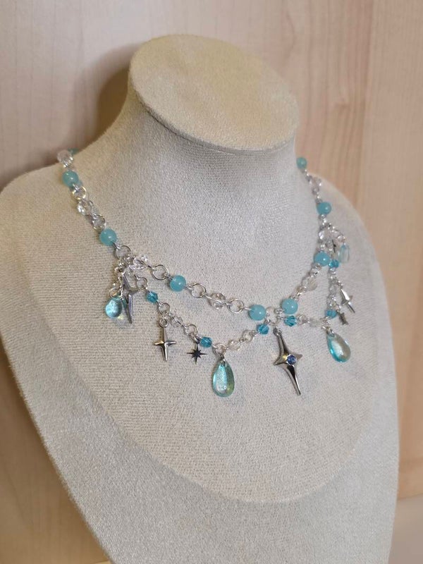 Silver and Blue Necklace
