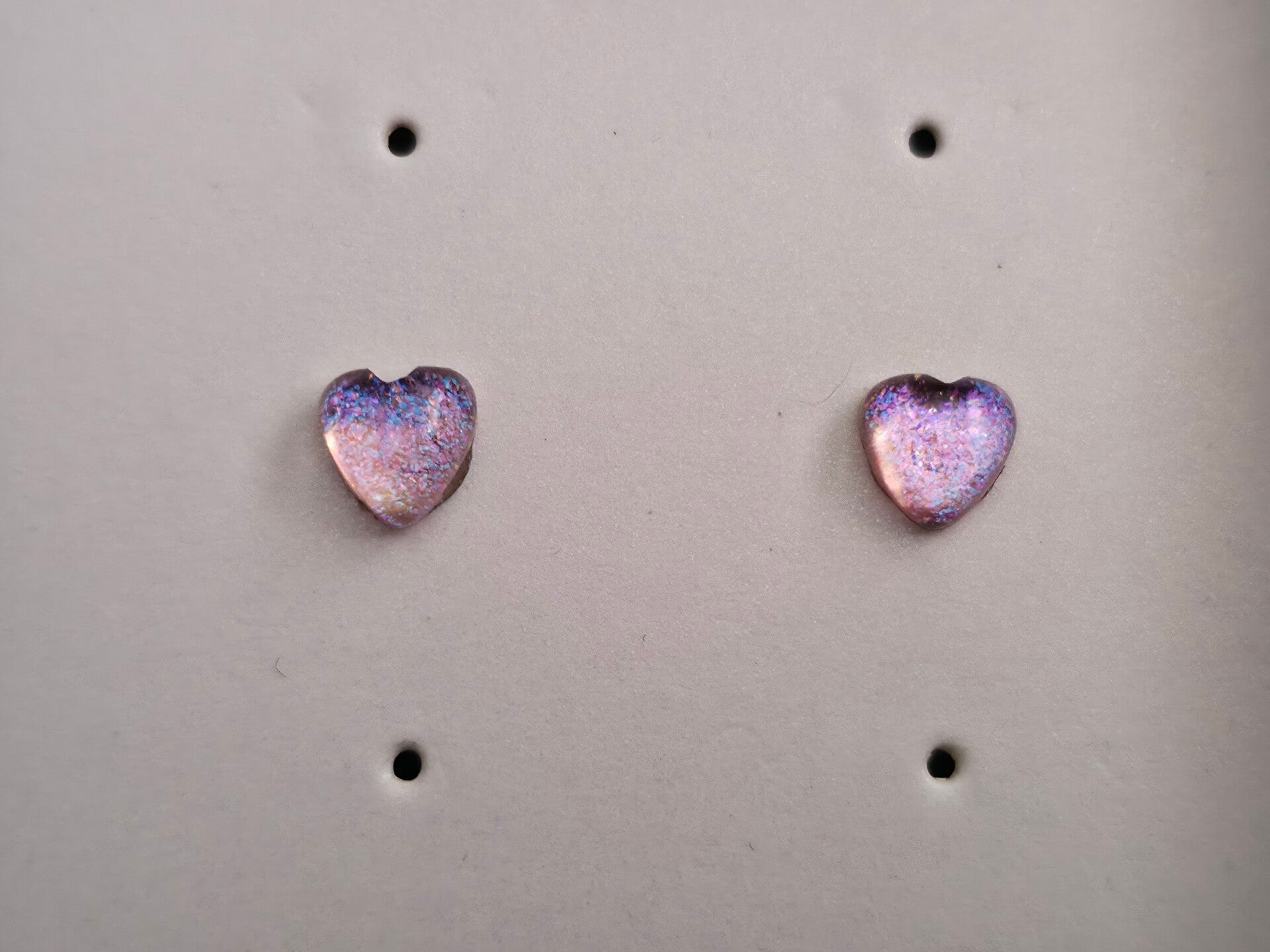 Pink Glitter Heart Earrings