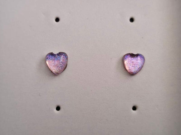 Pink Glitter Heart Earrings