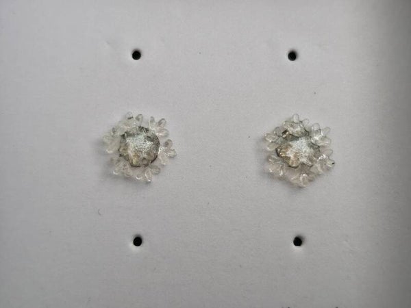 Silver Glitter Snowflake Earrings
