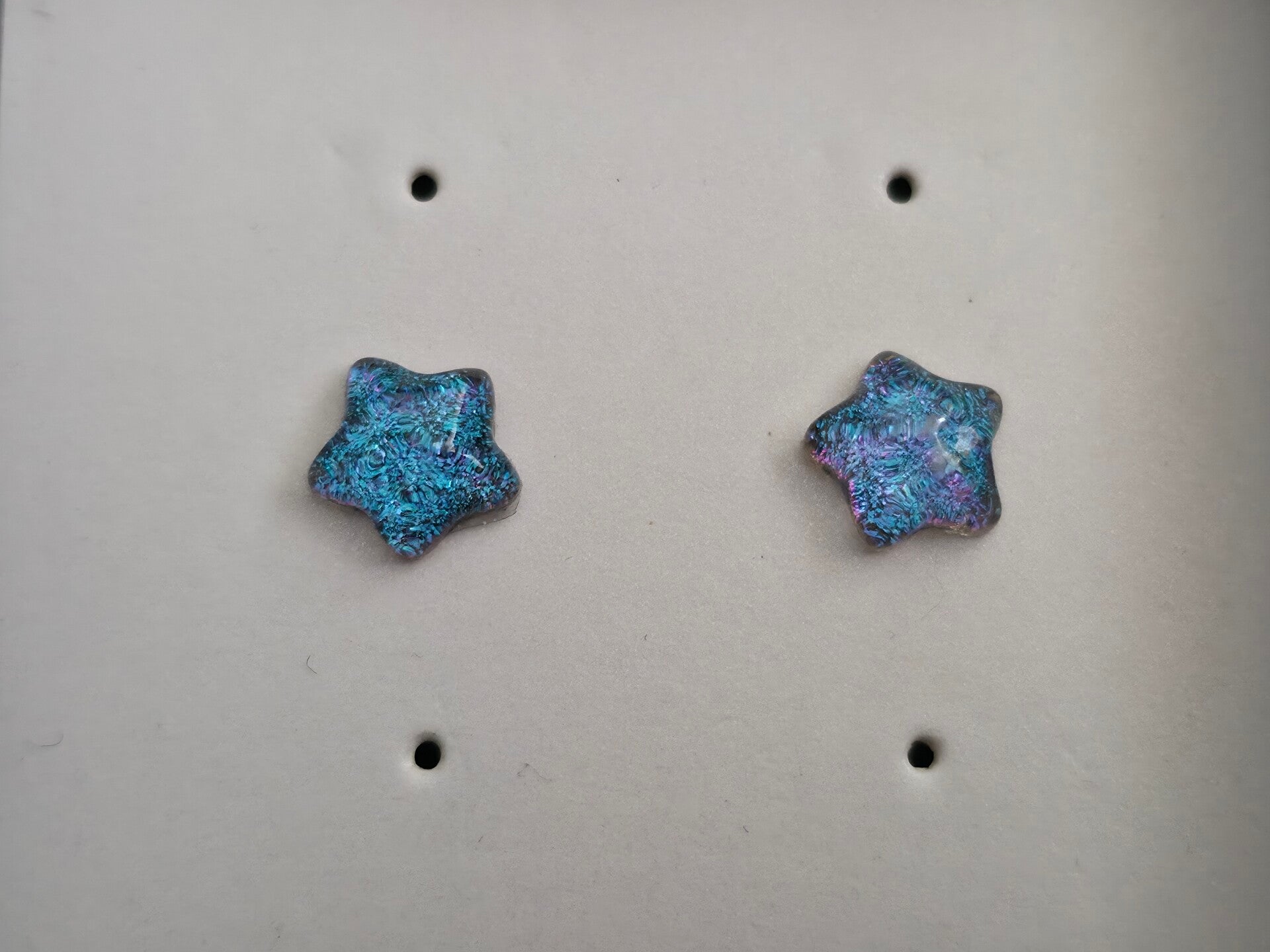 Blue Glitter Star Earrings