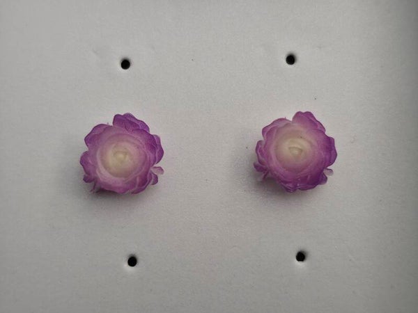 Purple Rose Earrings