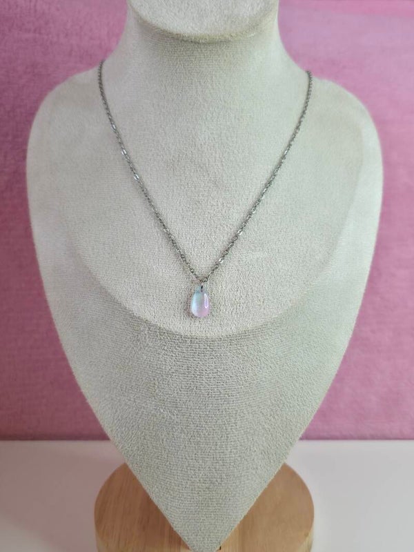 Blue Purple Glass Drop Necklace