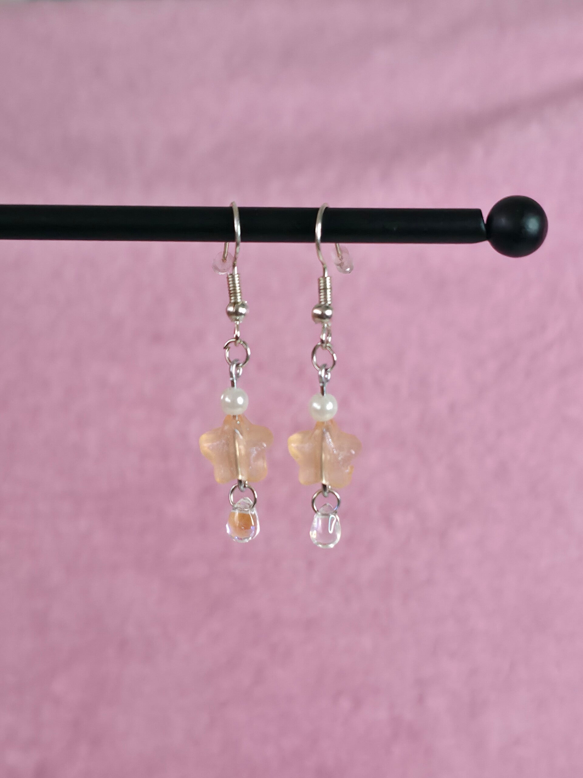 Orange Star Earrings