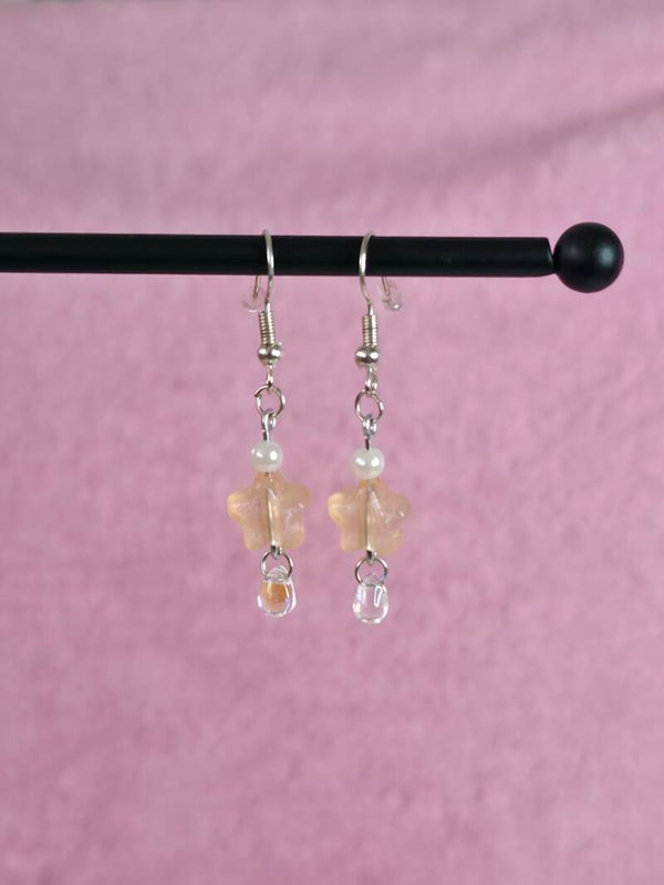 Orange Star Earrings