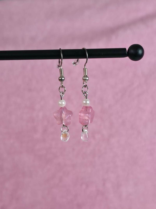 Pink Star Earrings