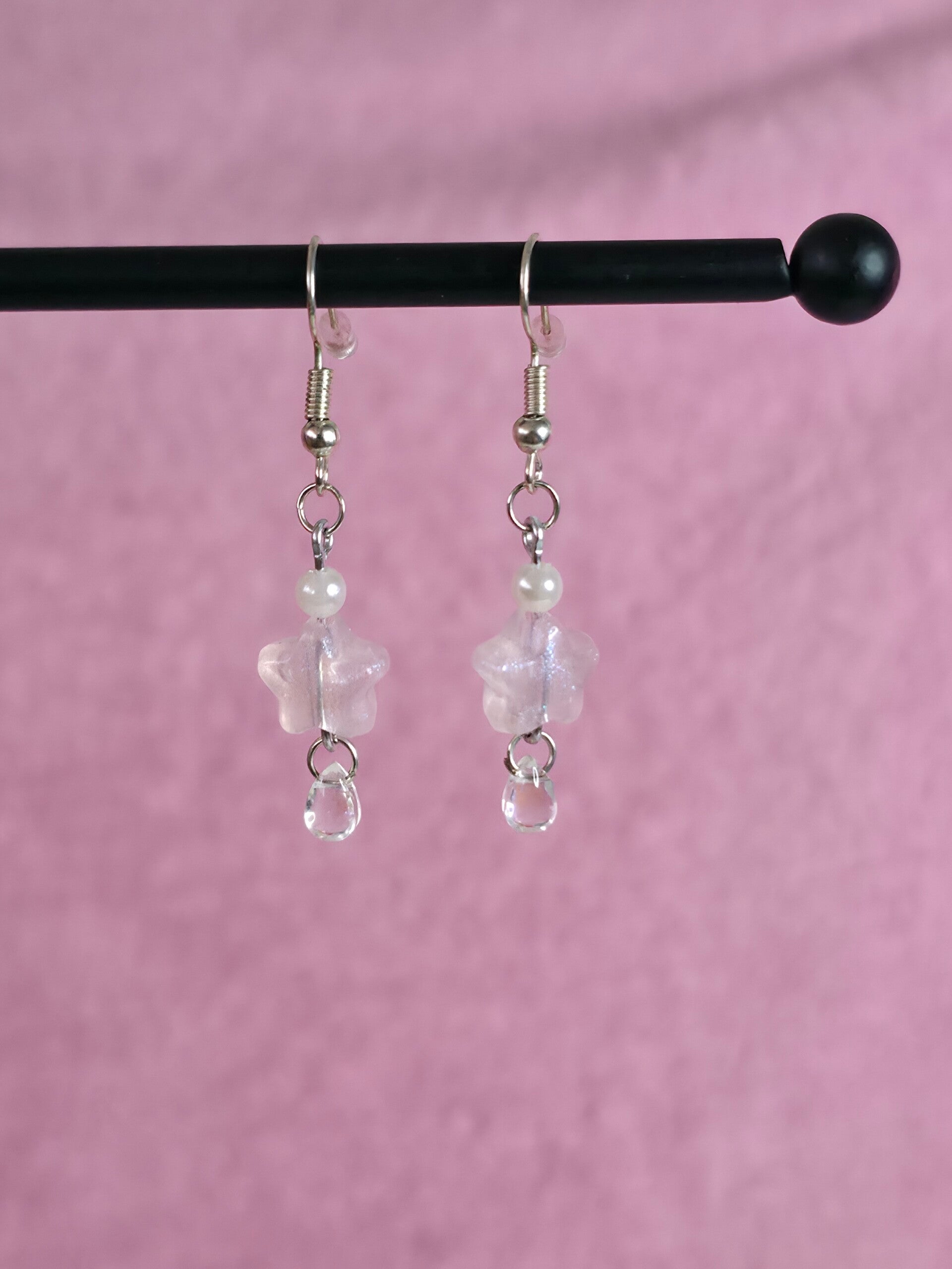 Light Pink Star Earrings