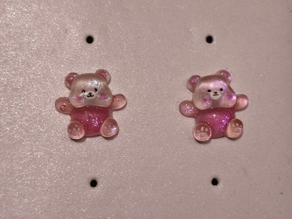 Pink Bear Earrings