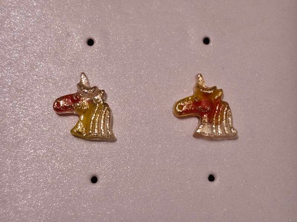 Gold Unicorn Earrings