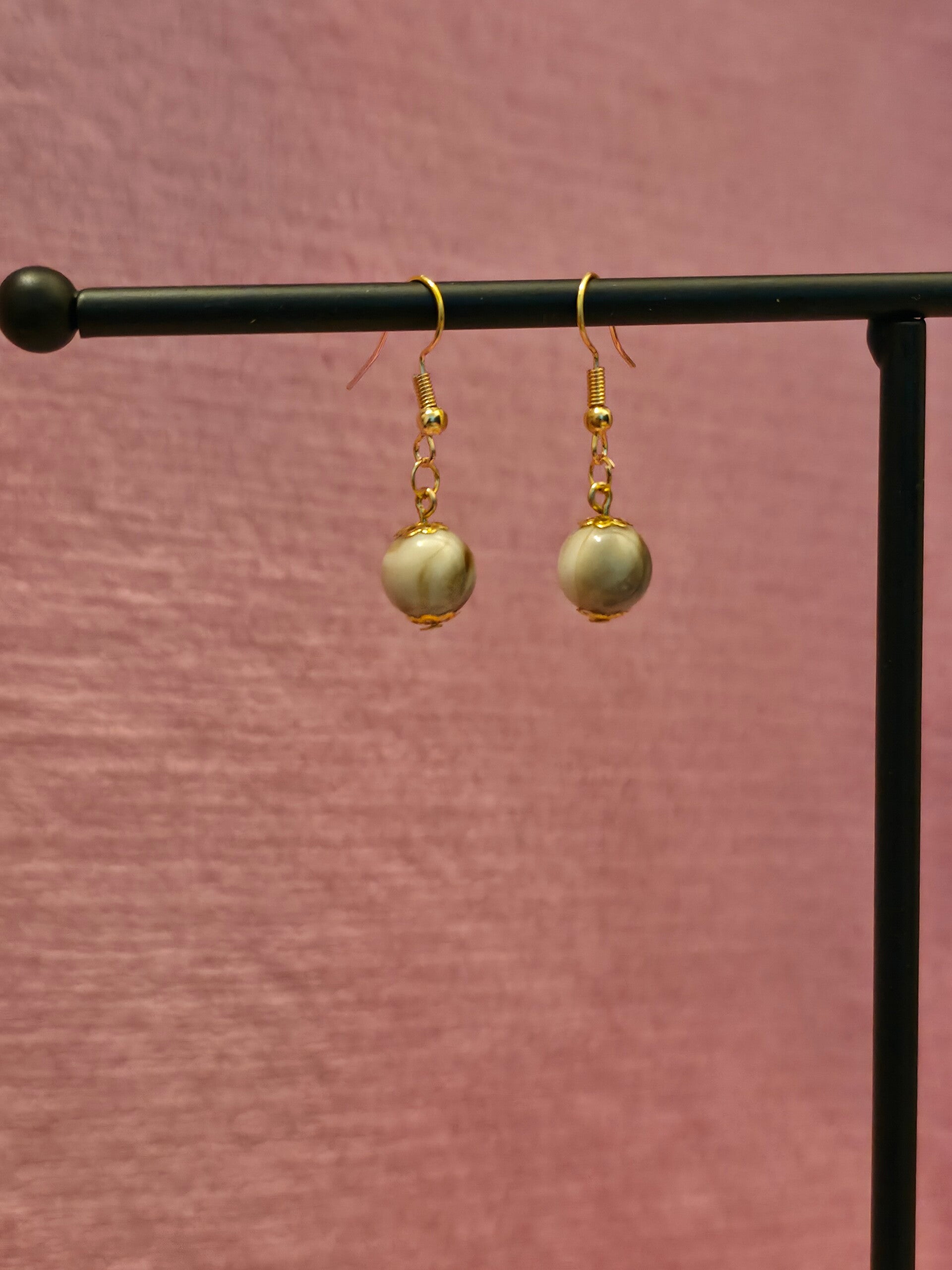 Gold Marbled Earrings