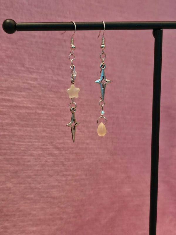 Frosty Yellow Star Earrings