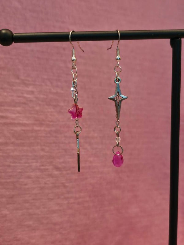 Pink Star Earrings