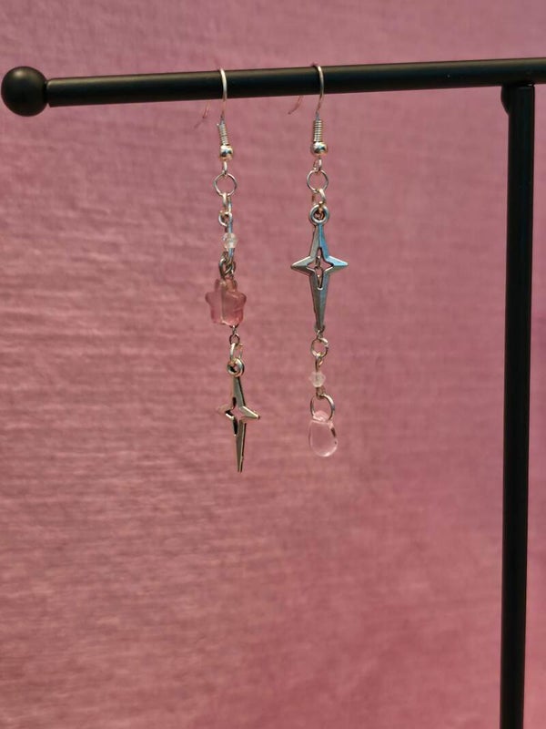 Pink Star Earrings