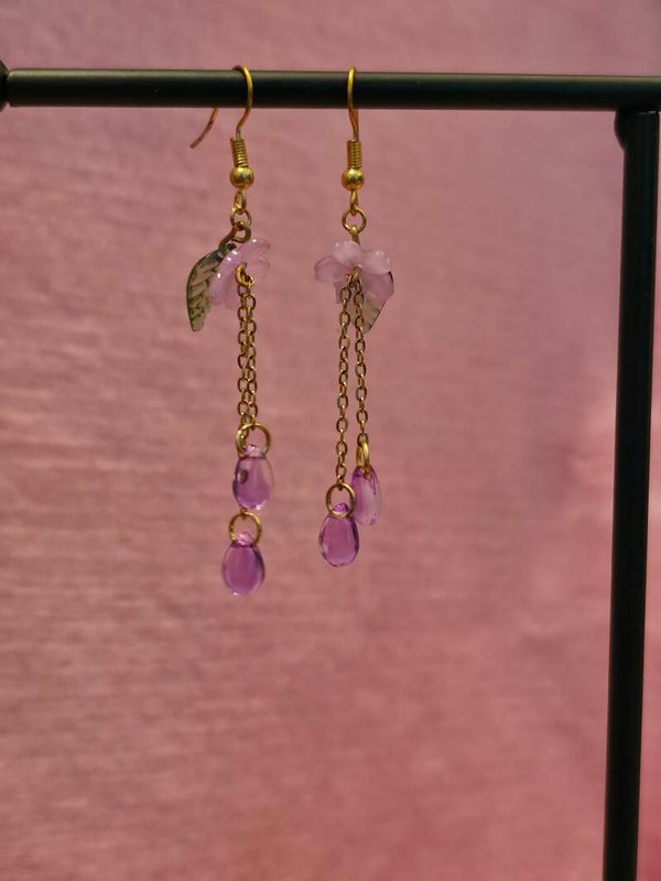 Purple Flower Earrings
