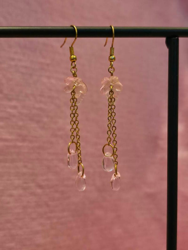 Pink Flower Earrings