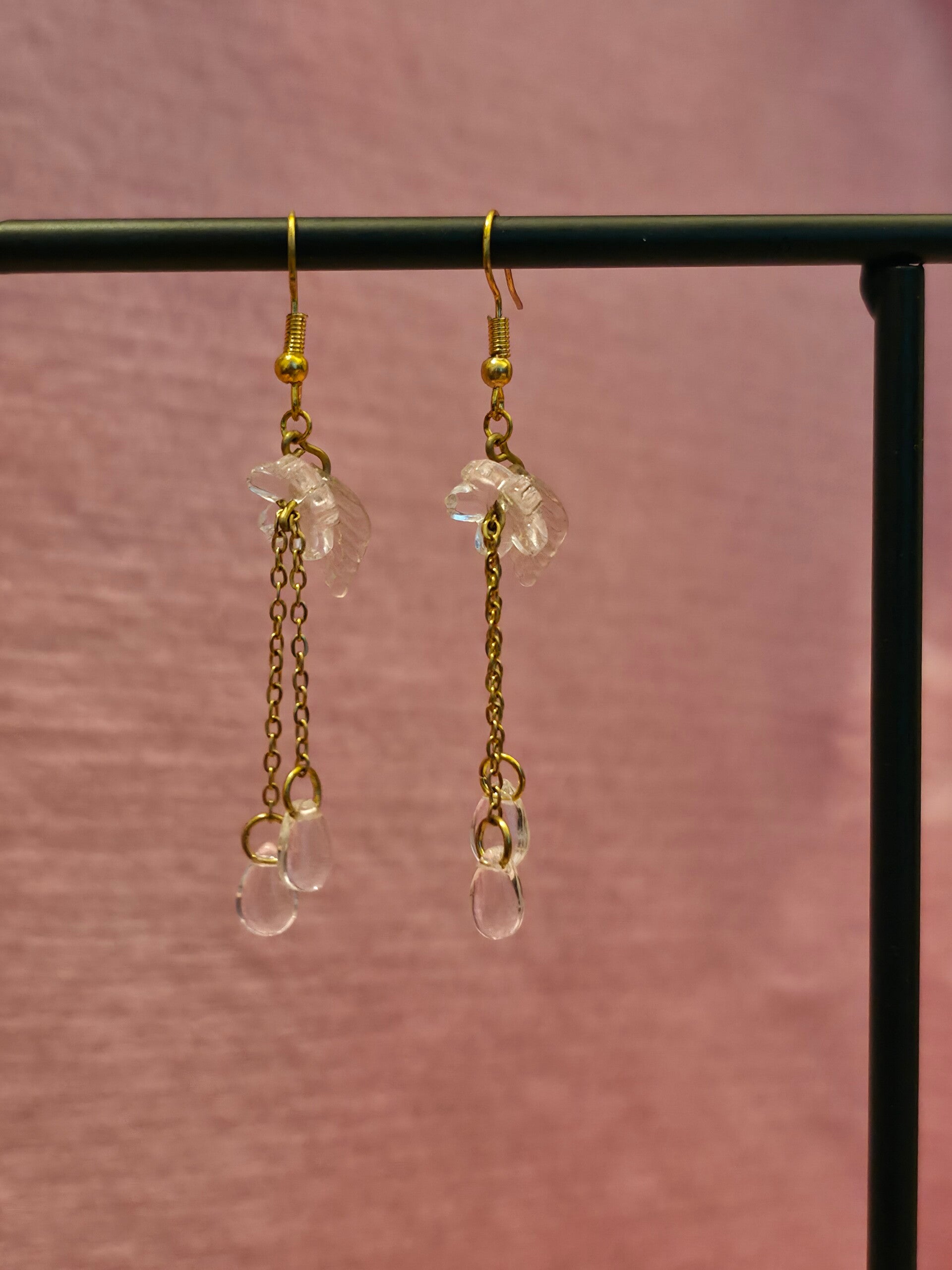 Clear Flower Earrings