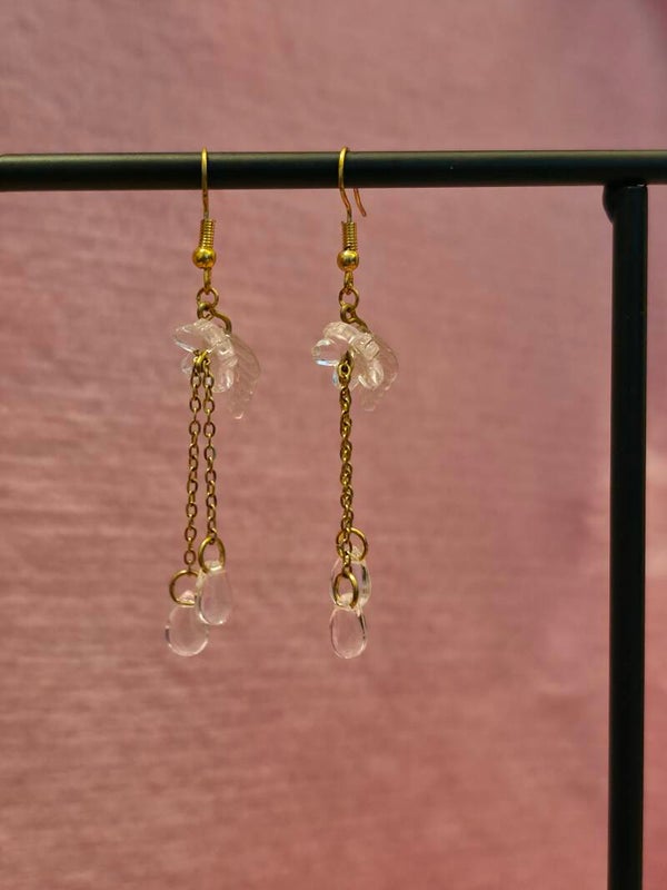 Clear Flower Earrings