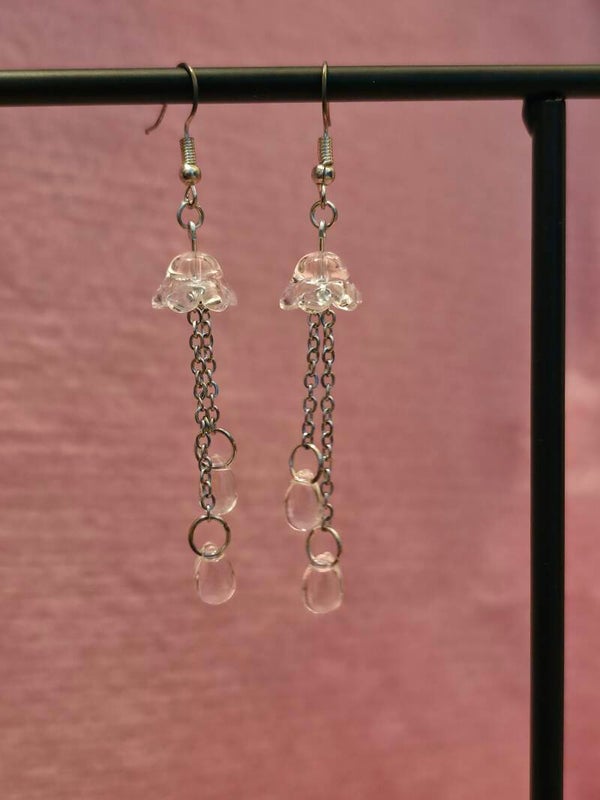 Clear and Luminescent Jellyfish Earrings