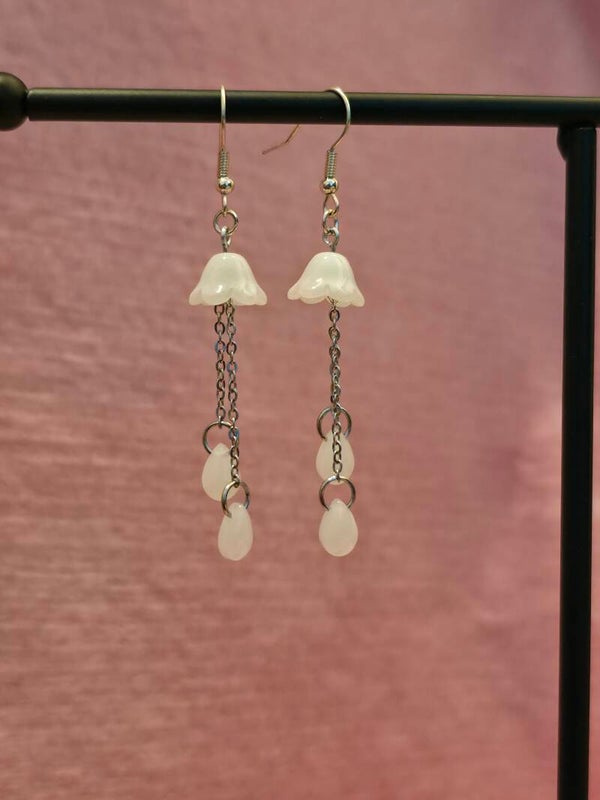 White Jellyfish Earrings