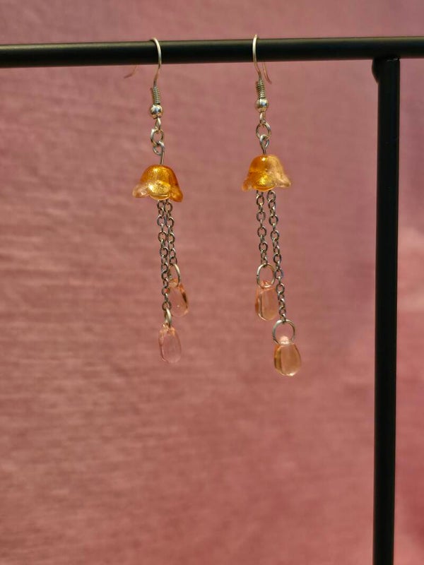 Orange Jellyfish Earrings