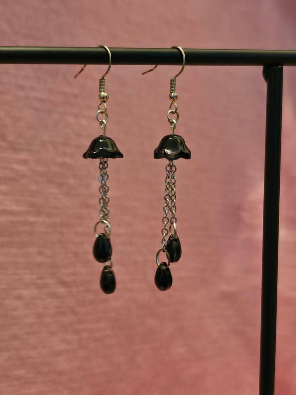 Black Jellyfish Earrings