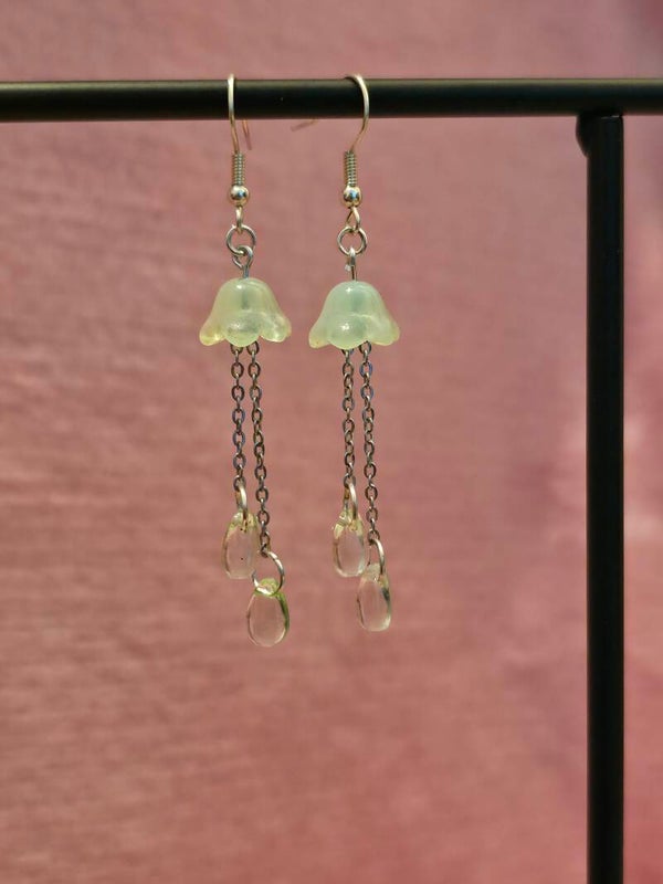 Green Jellyfish Earrings