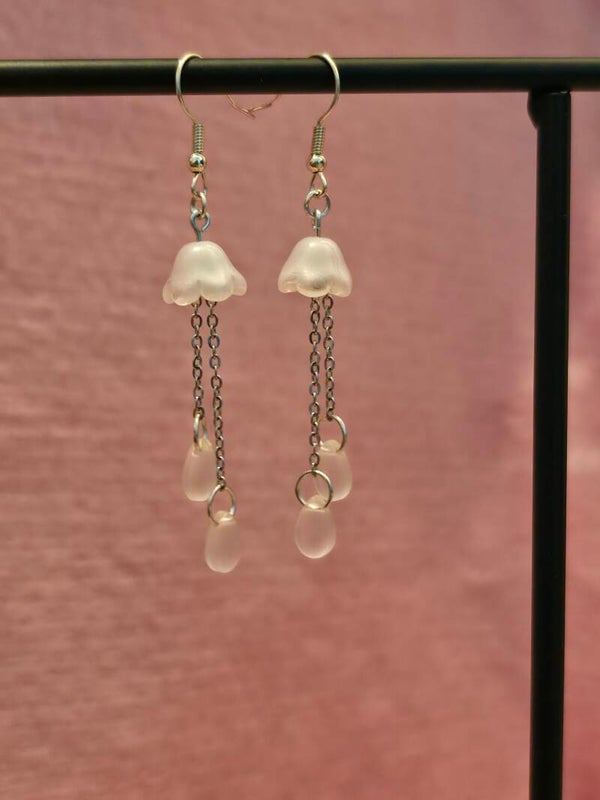 Frosted Pink Jellyfish Earrings