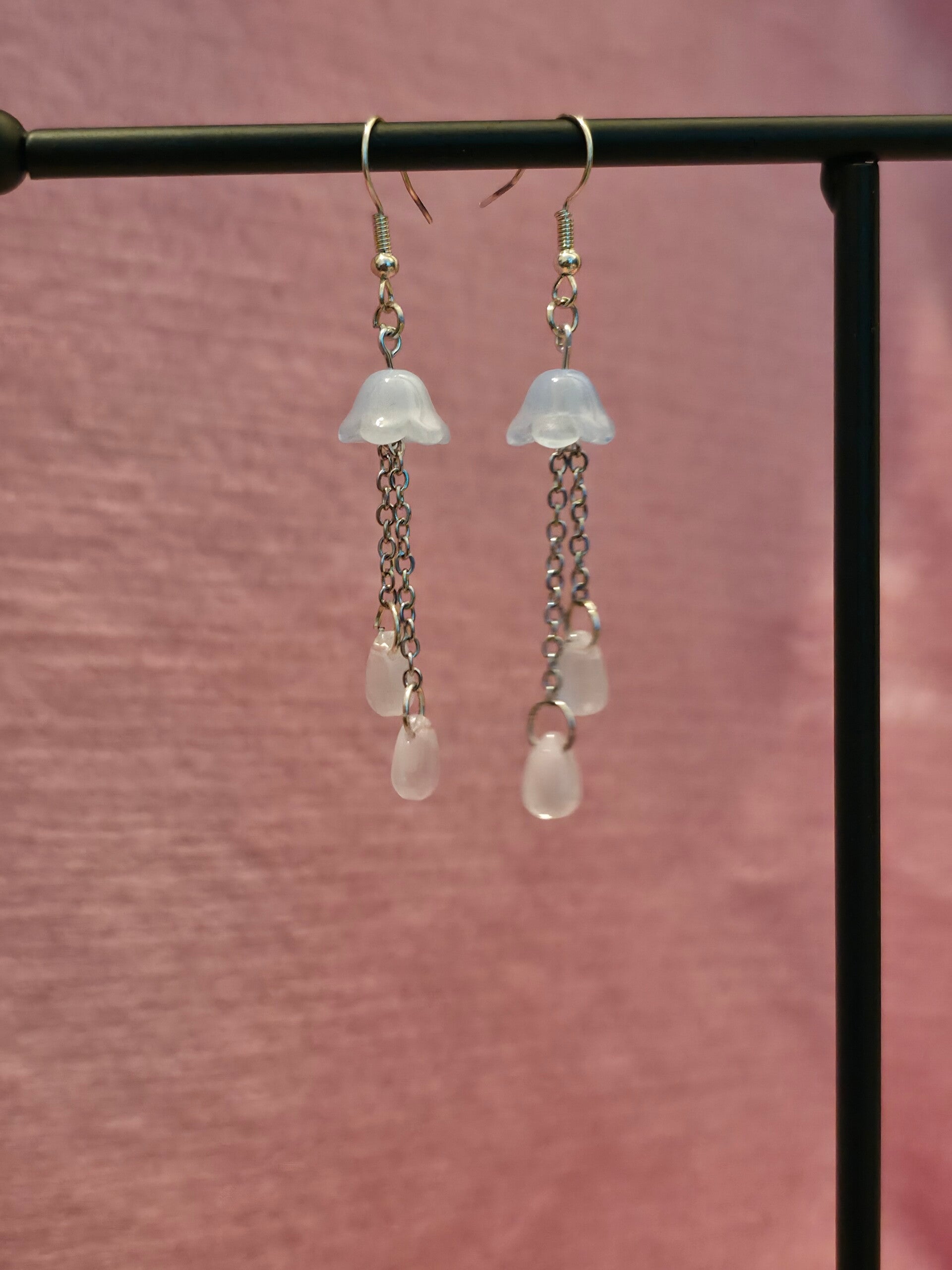 Frosted Blue Jellyfish Earrings