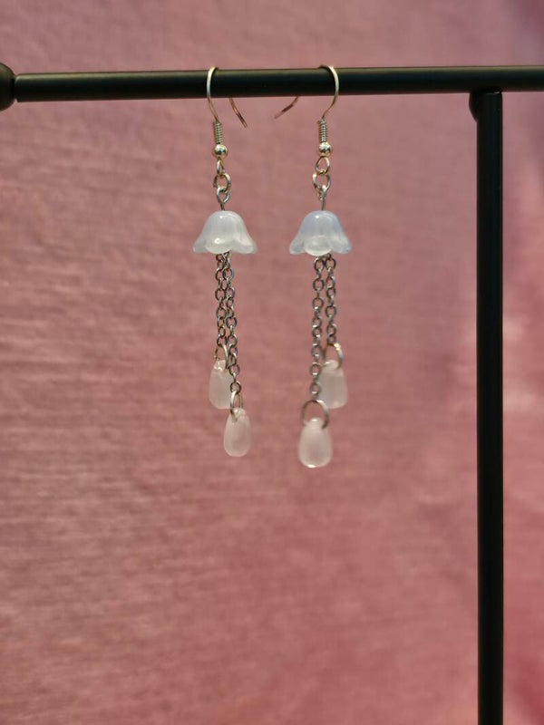Frosted Blue Jellyfish Earrings