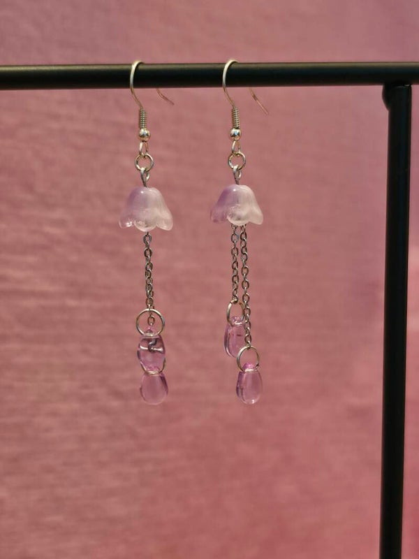 Purple Jellyfish Earrings