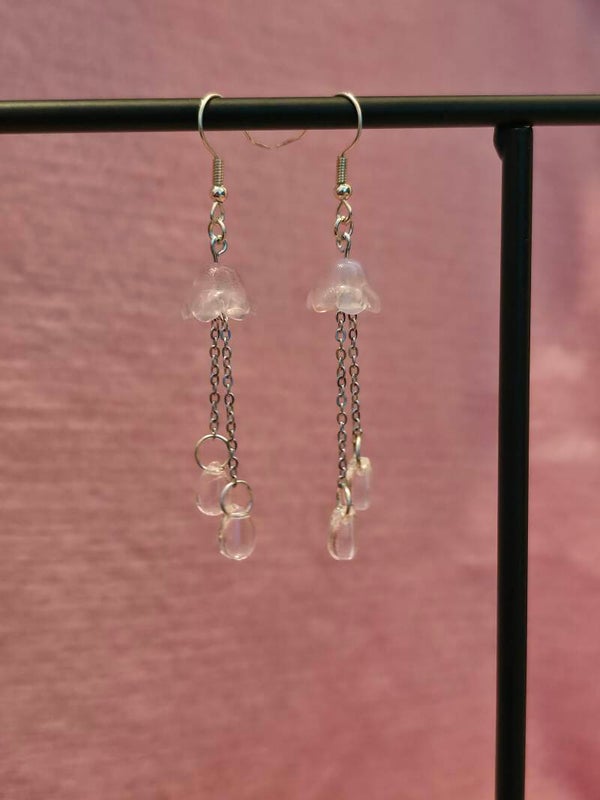 Light Purple and Luminescent Jellyfish Earrings
