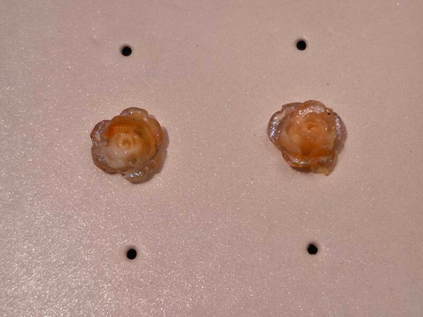 Orange Glitter Rose Earrings